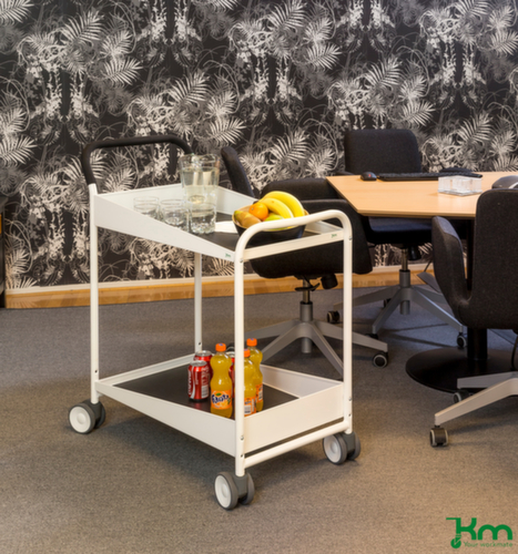 Kongamek chariot à plateaux Konga Design avec 2 barres de poussée 690x435 mm, force 150 kg, 2 plateaux