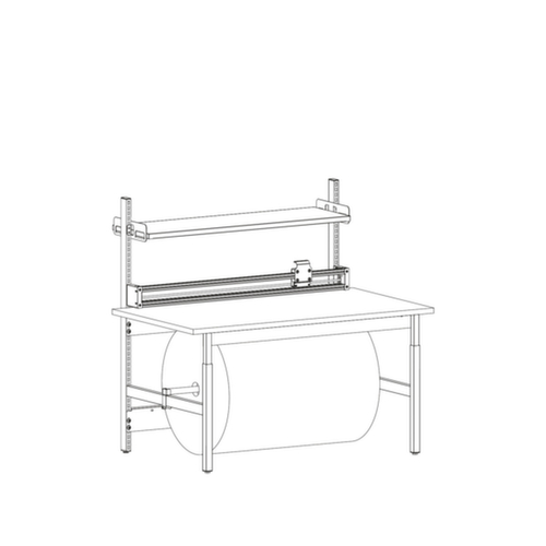 ERGO-line Table d'emballage complète Budget avec dispositif de déroulement et de coupe, largeur x profondeur 2000 x 900 mm