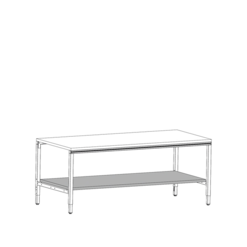 ERGO-line Tablette BASIC pour table d'emballage, pour largeur de table 1600 mm, largeur x profondeur 1600 x 750 mm