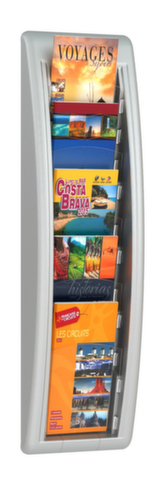 Paperflow Présentoir mural Quick Fit, 5 tablettes, structure aluminium-argenté