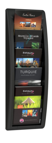 Paperflow Présentoir mural Quick Fit, 5 tablettes, structure noir