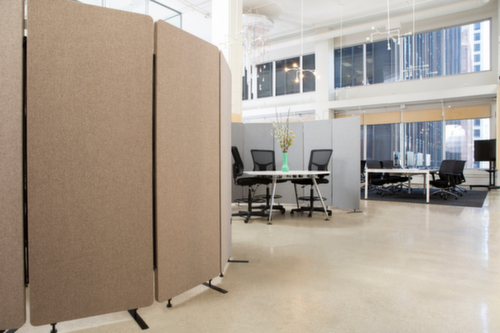 LUXOR kit pour cloison acoustique démontable RECLAIM, hauteur x largeur 1680 x 1830 mm, paroi gris clair