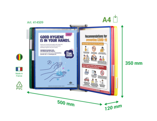 tarifold Système de consultation antibactérien STERIFOLD, avec 10 tableaux de consultation en DIN A4