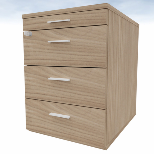 Quadrifoglio Caisson mobile T45 avec tiroir plumier, 3 tiroir(s), orme/orme