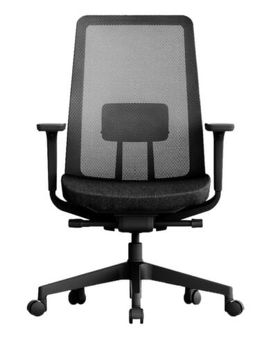 UDOBÄR Siège de bureau pivotant K10 avec mécanisme synchrone, dossier maille avec support, noir