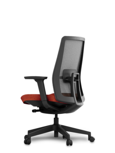 UDOBÄR Siège de bureau pivotant K10 avec mécanisme synchrone, dossier maille avec support, rouge