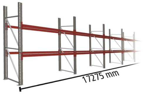 META Rayonnage à palettes MULTIPAL pour 54 palettes, largeur 17275 mm, 2 niveaux de stockage