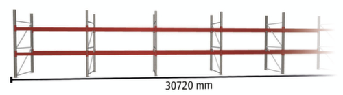 META Rayonnage à palettes MULTIPAL pour 99 palettes, largeur 30720 mm, 3 niveaux de stockage
