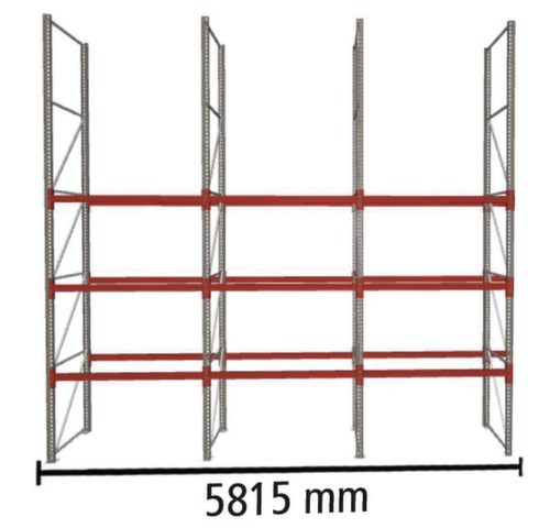 META Rayonnage à palettes MULTIPAL pour 24 palettes, largeur 5815 mm, 4 niveaux de stockage