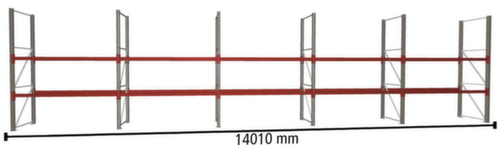 META Rayonnage à palettes MULTIPAL pour 30 palettes, largeur 14010 mm, 3 niveaux de stockage
