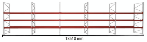META Rayonnage à palettes MULTIPAL pour 80 palettes, largeur 18510 mm, 4 niveaux de stockage