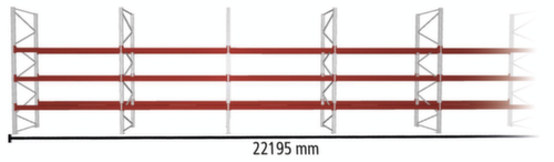 META Rayonnage à palettes MULTIPAL pour 96 palettes, largeur 22195 mm, 4 niveaux de stockage