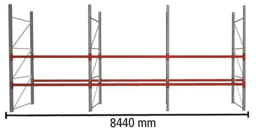 META Rayonnage à palettes MULTIPAL pour 27 palettes, largeur 8440 mm, 3 niveaux de stockage