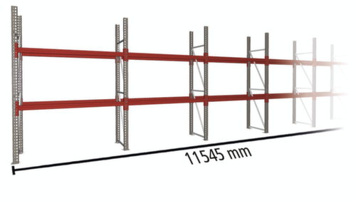 META Rayonnage à palettes MULTIPAL pour 18 palettes, largeur 11545 mm, 3 niveaux de stockage