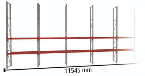 META Rayonnage à palettes MULTIPAL pour 24 palettes, largeur 11545 mm, 4 niveaux de stockage