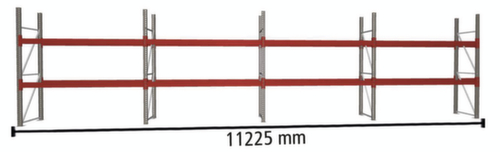 META Rayonnage à palettes MULTIPAL pour 24 palettes, largeur 11225 mm, 3 niveaux de stockage