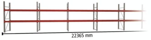 META Rayonnage à palettes MULTIPAL pour 48 palettes, largeur 22365 mm, 3 niveaux de stockage