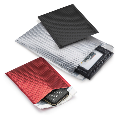 100 pochettes matelassée bulles rouge métallisé