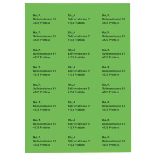 Étiquette vert jet d'encre 70 x 37 mm