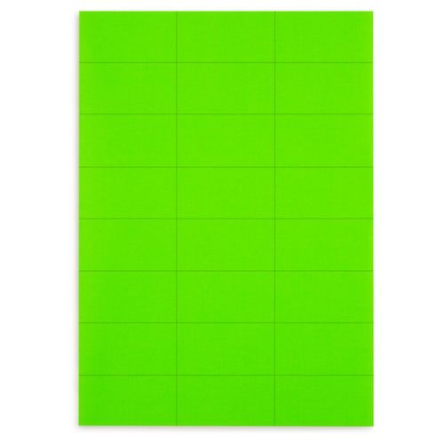 Étiquette fluo vert rectangulaire adhésif permanent en planche A4 70x37 mm