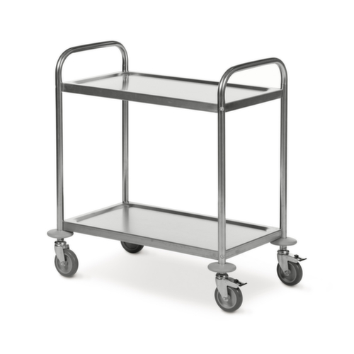 Chariot en inox avec 2 plateaux