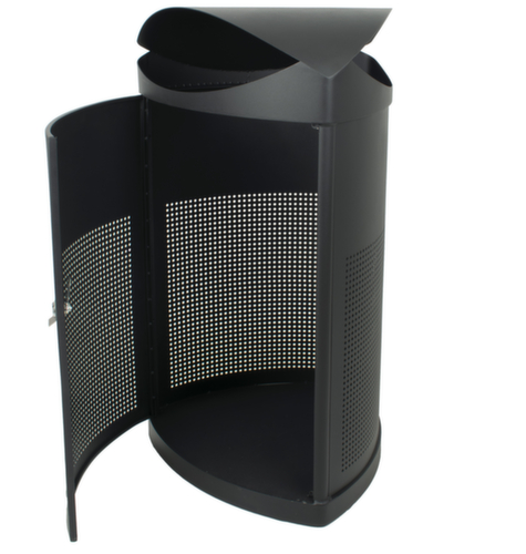 Poubelle avec toit de protection, 60 l, noir