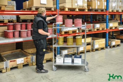 Kongamek Chariot à étagères, force 250 kg, 3 plateaux