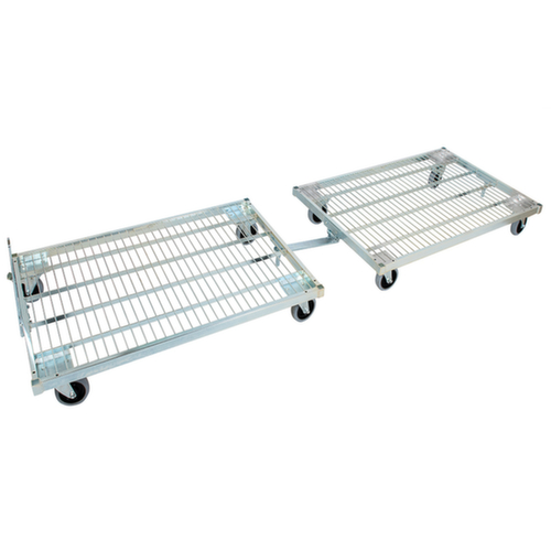 Timon et couplage pour le bac sur roulettes