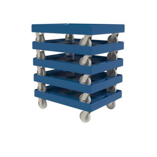 Rouleau de transport FAVORIT XL avec surface de chargement en plastique, force 300 kg, polyamide bandage