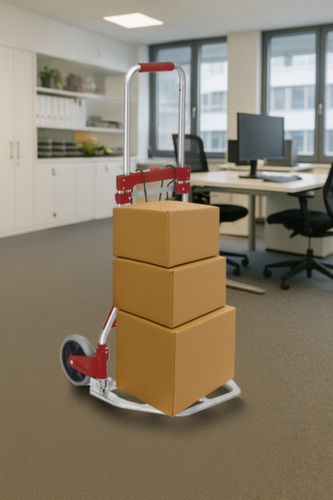 UDOBÄR diable de manutention en aluminium rabattable, force 100 kg, caoutchouc plein bandage