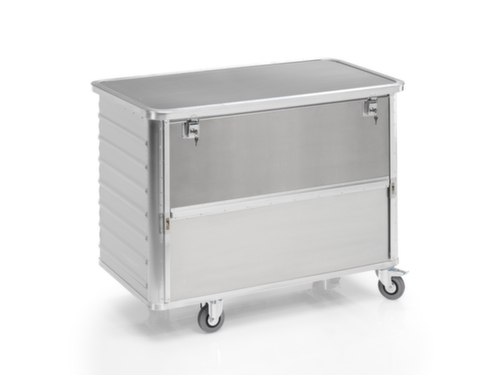 Gmöhling Chariot à caisses en aluminium avec ouverture d'accès, capacité 650 l