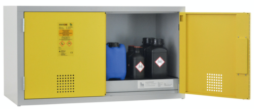 Lacont armoire basse de sécurité pour produits dangereux storeLAB CHS-AUS 1100 P, hauteur x largeur x profondeur 600 x 1100 x 500 mm