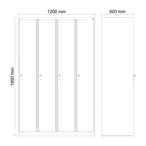 C+P Armoire vestiaire Evolo PLUS, largeur de compartiment 300 mm