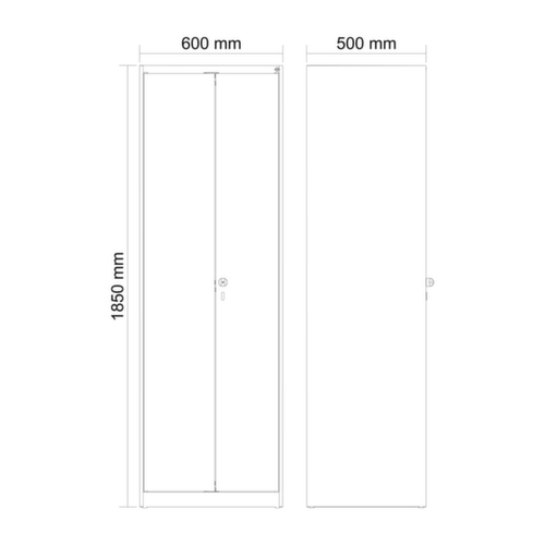 C+P Armoire vestiaire noir-blanc Evolo PLUS avec double compartiment