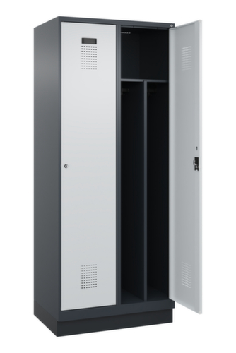 C+P Armoire vestiaire Evolo PLUS pour une séparation en noir et blanc, largeur de compartiment 400 mm