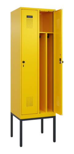 C+P Armoire vestiaire Evolo PLUS pour une séparation en noir et blanc, largeur de compartiment 300 mm