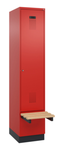 C+P Armoire vestiaire Evolo PLUS avec banc suspendu, largeur de compartiment 400 mm