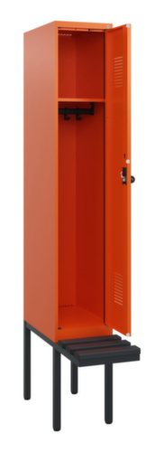 C+P Armoire vestiaire Evolo PLUS avec banc suspendu, largeur de compartiment 300 mm