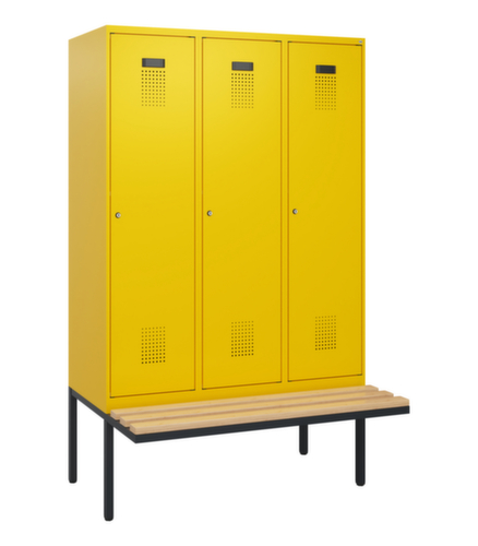 C+P Armoire vestiaire Evolo PLUS avec banc suspendu, largeur de compartiment 400 mm