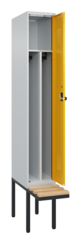 C+P Armoire vestiaire noir-blanc Evolo PLUS avec banc