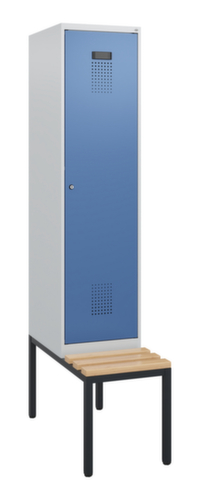 C+P Armoire vestiaire Evolo PLUS avec banc, largeur de compartiment 400 mm