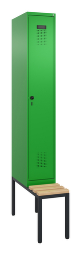 C+P Armoire vestiaire Evolo PLUS avec banc, largeur de compartiment 300 mm