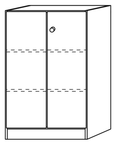 Placard à double porte dans le bureau Up and Down, 3 hauteurs des classeurs, blanc/chêne