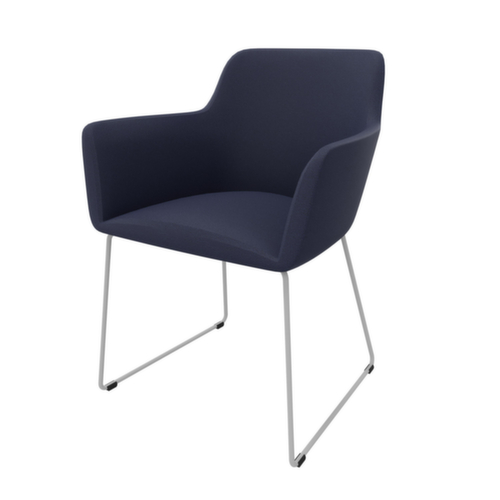 Quadrifoglio Siège visiteur City avec accoudoirs, assise bleu clair, Piètem. semelles