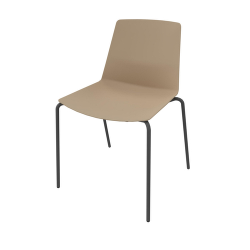 Quadrifoglio Siège visiteur Clue, assise beige, piètement 4 pieds