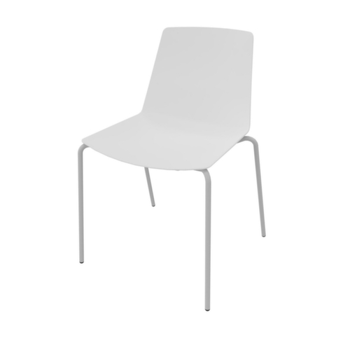 Quadrifoglio Siège visiteur Clue, assise blanc, piètement 4 pieds
