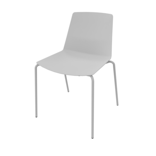 Quadrifoglio Siège visiteur Clue, assise gris, piètement 4 pieds