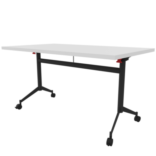Quadrifoglio Table pliante Pop-Up, hauteur x largeur x profondeur 750 x 1400 x 800 mm, panneau blanc