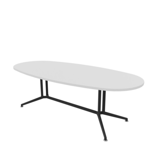 Quadrifoglio Table de conférence X2, largeur x profondeur 2400 x 1100 mm, panneau blanc