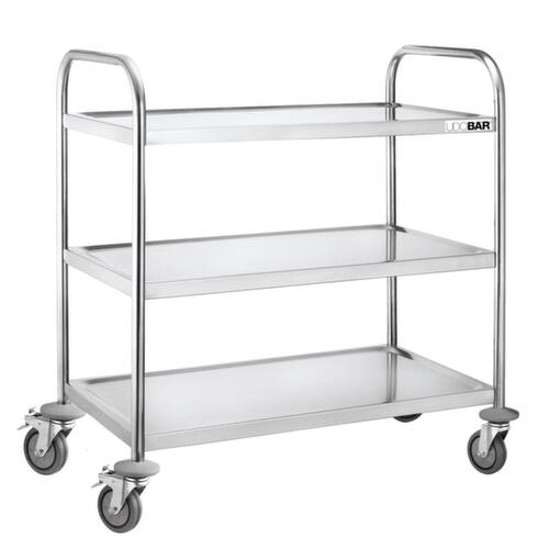 UDOBÄR Chariot pour l'alimentaire en acier inoxydable, force 150 kg, 3 plateaux